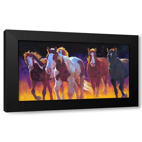 Whitefish Morning Black Modern Wood Framed Art Print with Double Matting by Chapman, Julie