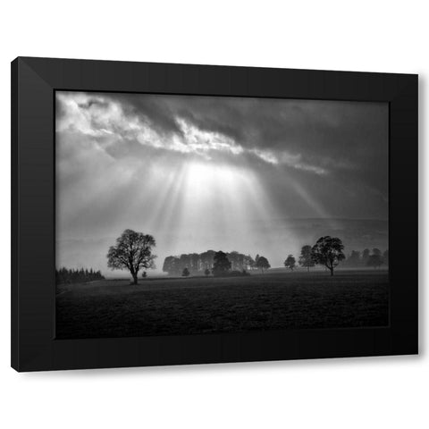 Cloud Burst Black Modern Wood Framed Art Print with Double Matting by Henson, Martin