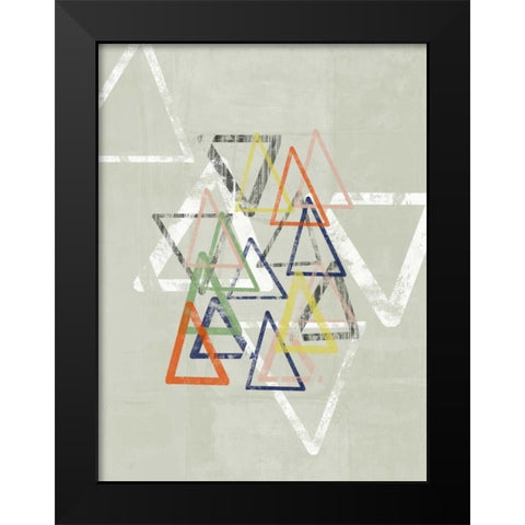 Stamped Triangles I Black Modern Wood Framed Art Print by Goldberger, Jennifer