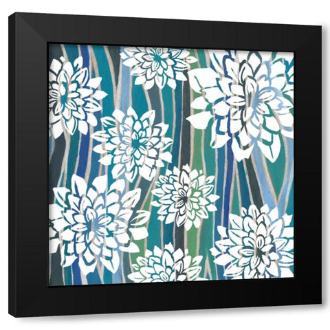 Striped Dahlias II Black Modern Wood Framed Art Print with Double Matting by Popp, Grace