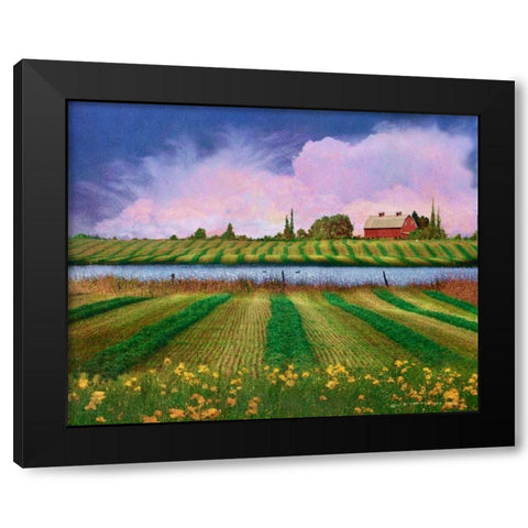 Idyllic Farm II Black Modern Wood Framed Art Print by Vest, Chris