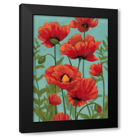 Poppy Promenade II Black Modern Wood Framed Art Print by Popp, Grace