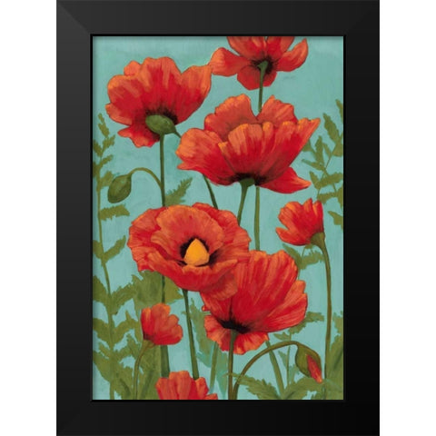 Poppy Promenade II Black Modern Wood Framed Art Print by Popp, Grace