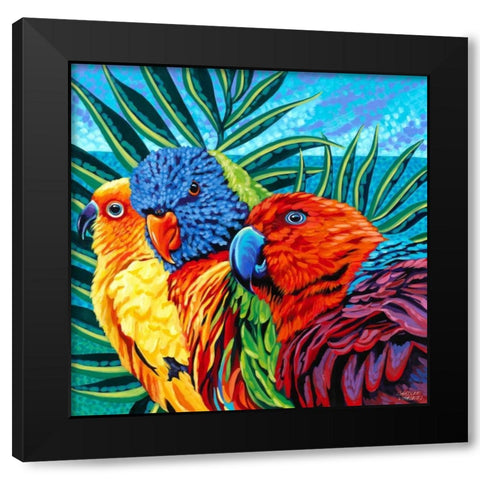 Birds in Paradise I Black Modern Wood Framed Art Print by Vitaletti, Carolee