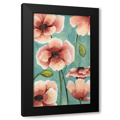 Freckled Poppies I Black Modern Wood Framed Art Print with Double Matting by Popp, Grace