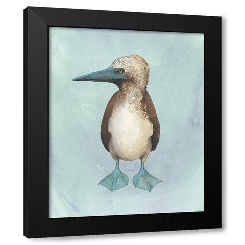 Watercolor Beach Bird I Black Modern Wood Framed Art Print with Double Matting by Popp, Grace