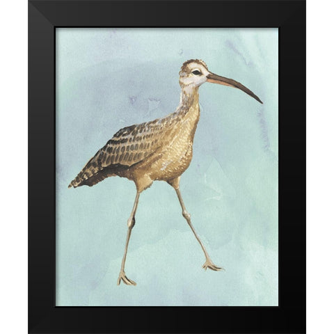 Watercolor Beach Bird II Black Modern Wood Framed Art Print by Popp, Grace