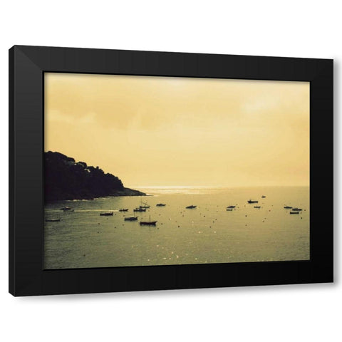Sunset Harbour I Black Modern Wood Framed Art Print with Double Matting by Bell, Lillian