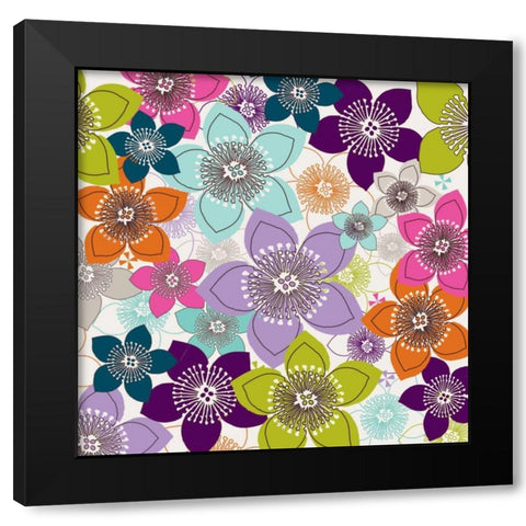 Boho Floral I Black Modern Wood Framed Art Print with Double Matting by Ketchum, Nicole