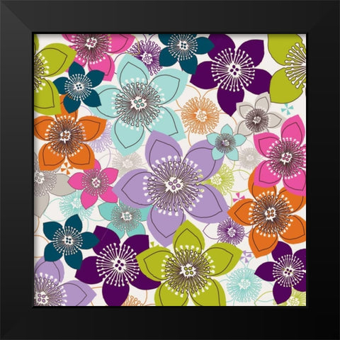 Boho Floral I Black Modern Wood Framed Art Print by Ketchum, Nicole