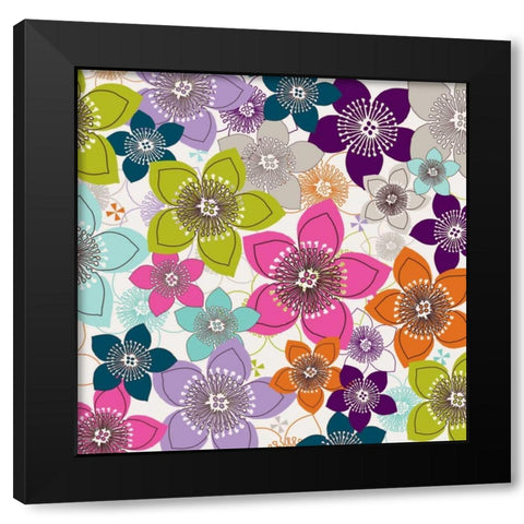 Boho Floral II Black Modern Wood Framed Art Print by Ketchum, Nicole