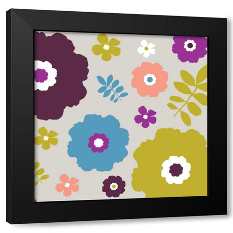 Sweet Floral III Black Modern Wood Framed Art Print with Double Matting by Ketchum, Nicole