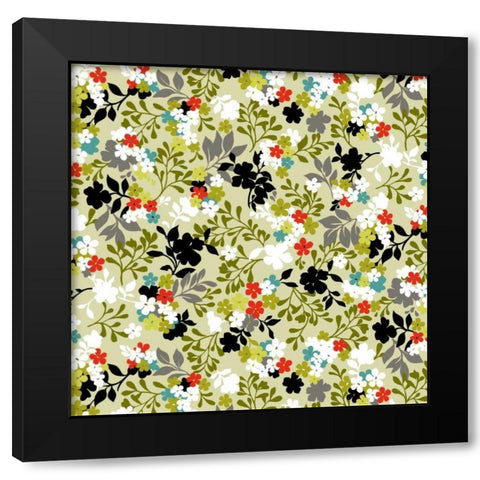Costa del Flores I Black Modern Wood Framed Art Print with Double Matting by Hoffman, Katia