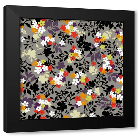 Costa del Flores III Black Modern Wood Framed Art Print with Double Matting by Hoffman, Katia