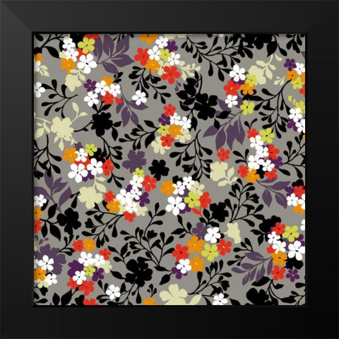 Costa del Flores III Black Modern Wood Framed Art Print by Hoffman, Katia