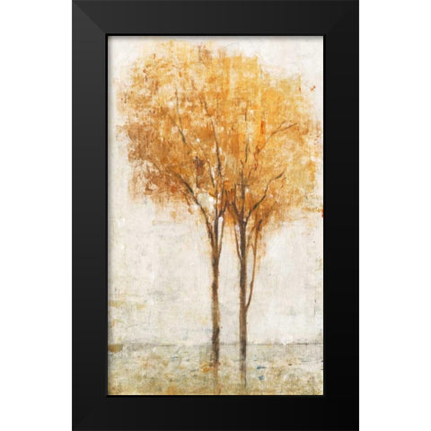 Falling Leaves II Black Modern Wood Framed Art Print by OToole, Tim