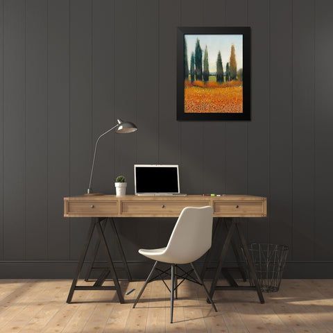 Cypress Trees I Black Modern Wood Framed Art Print by OToole, Tim
