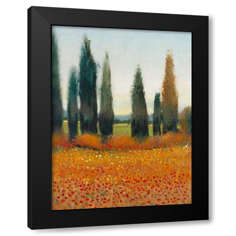 Cypress Trees I Black Modern Wood Framed Art Print by OToole, Tim