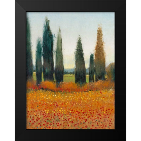 Cypress Trees I Black Modern Wood Framed Art Print by OToole, Tim