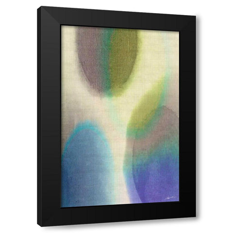 Overtone Blue I Black Modern Wood Framed Art Print with Double Matting by Butler, John