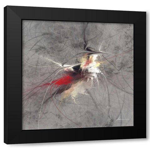 Paint Swirl I Black Modern Wood Framed Art Print with Double Matting by Burghardt, James