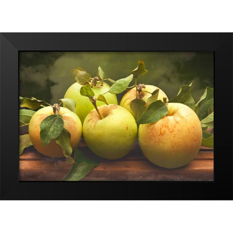 Jills Green Apples I Black Modern Wood Framed Art Print by Perry, Rachel