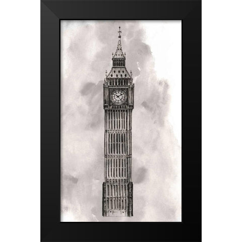 World Landmarks I Black Modern Wood Framed Art Print by Popp, Grace
