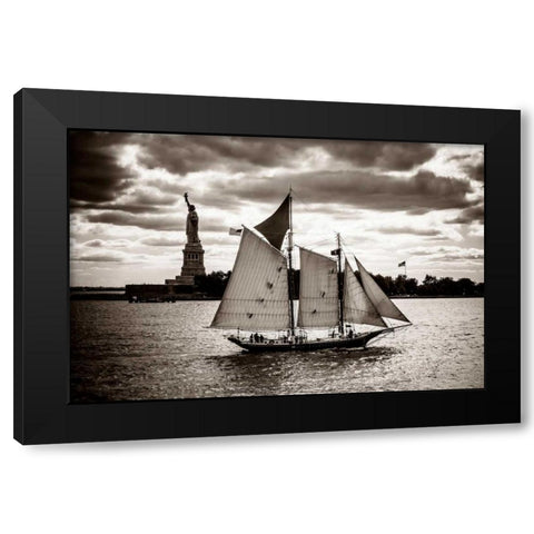 The Clipper and the Liberty Black Modern Wood Framed Art Print by Brooknam, John
