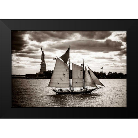 The Clipper and the Liberty Black Modern Wood Framed Art Print by Brooknam, John