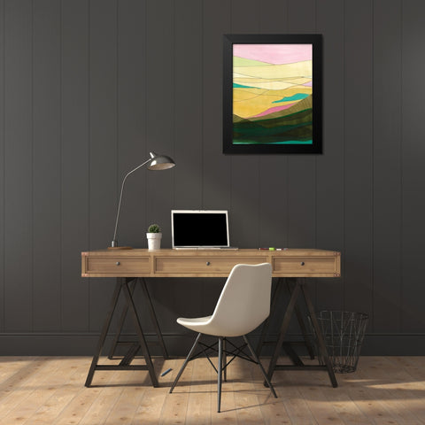 Pink Hills I Black Modern Wood Framed Art Print by Fuchs, Jodi