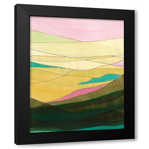Pink Hills I Black Modern Wood Framed Art Print by Fuchs, Jodi