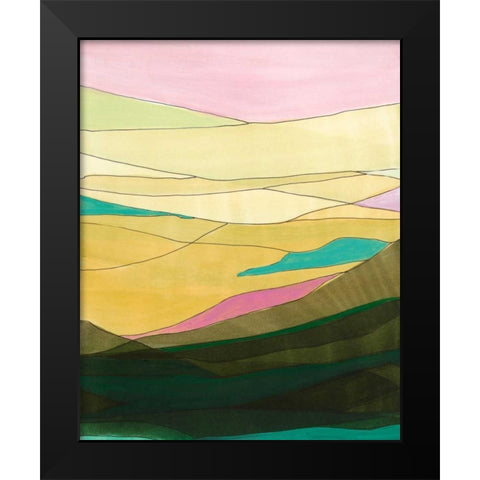 Pink Hills I Black Modern Wood Framed Art Print by Fuchs, Jodi