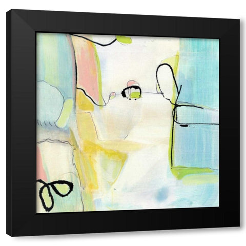 Travelogue I Black Modern Wood Framed Art Print with Double Matting by Fuchs, Jodi