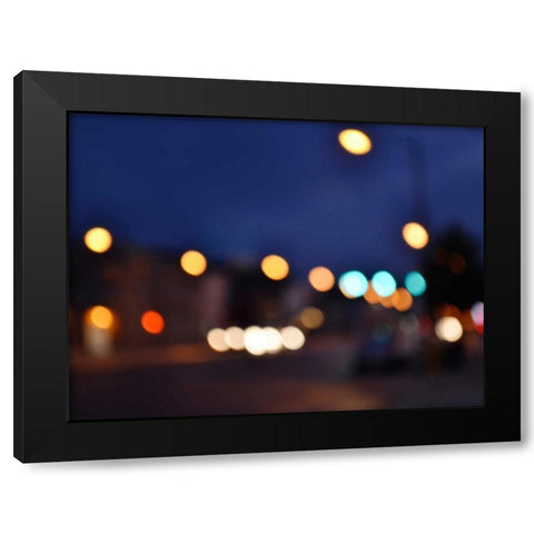 Bokeh Abstract VIII Black Modern Wood Framed Art Print with Double Matting by Chandler, Sharon