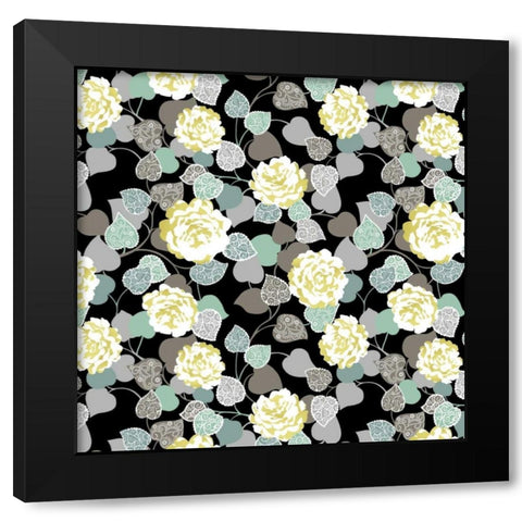 Floral Glamour I Black Modern Wood Framed Art Print with Double Matting by Hoffman, Katia
