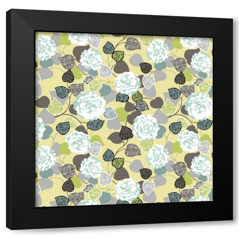 Floral Glamour II Black Modern Wood Framed Art Print with Double Matting by Hoffman, Katia