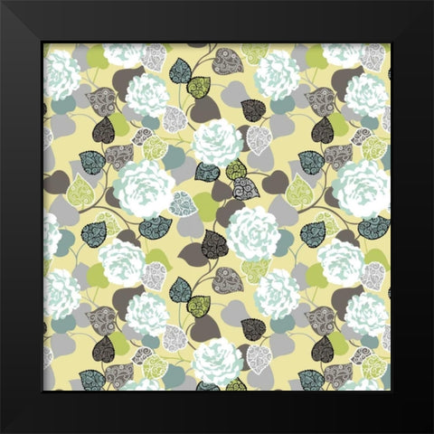 Floral Glamour II Black Modern Wood Framed Art Print by Hoffman, Katia