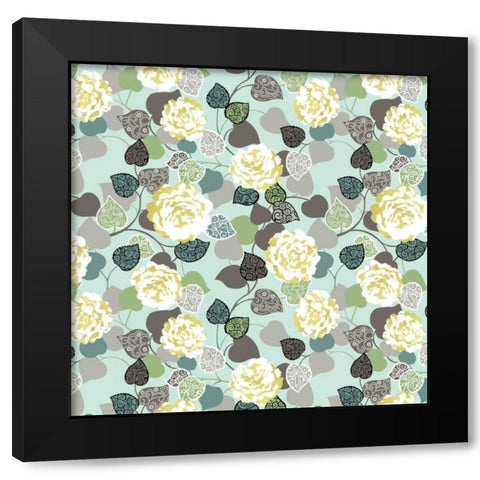 Floral Glamour III Black Modern Wood Framed Art Print with Double Matting by Hoffman, Katia