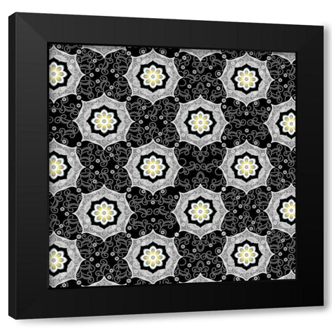 Glamour Medallions I Black Modern Wood Framed Art Print with Double Matting by Hoffman, Katia