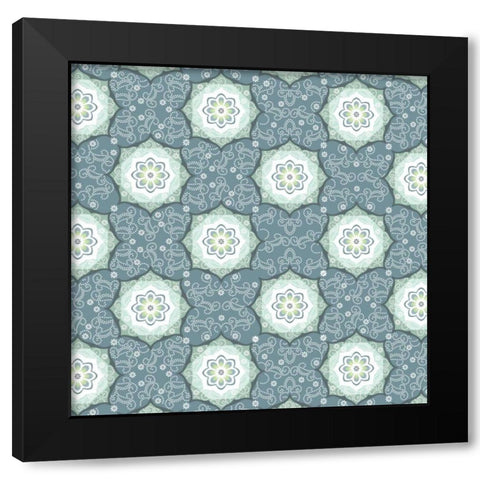 Glamour Medallions II Black Modern Wood Framed Art Print with Double Matting by Hoffman, Katia