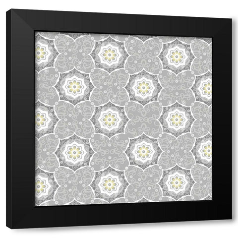 Glamour Medallions III Black Modern Wood Framed Art Print with Double Matting by Hoffman, Katia