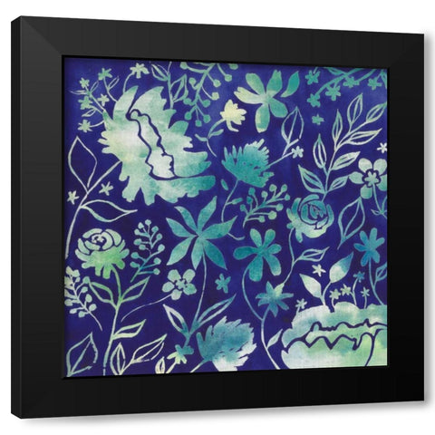 Indigo Batik I Black Modern Wood Framed Art Print with Double Matting by Popp, Grace