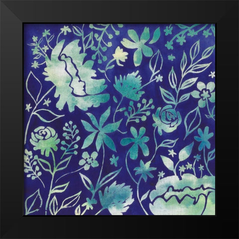 Indigo Batik I Black Modern Wood Framed Art Print by Popp, Grace