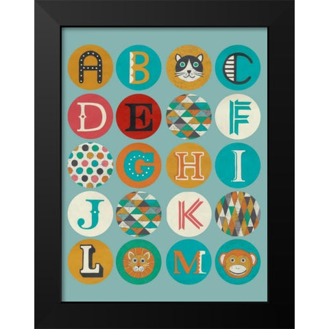 Luciens Alphabet I Black Modern Wood Framed Art Print by Zarris, Chariklia