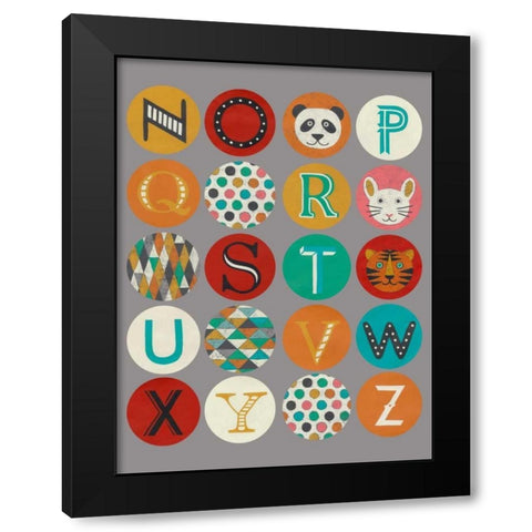 Luciens Alphabet II Black Modern Wood Framed Art Print with Double Matting by Zarris, Chariklia