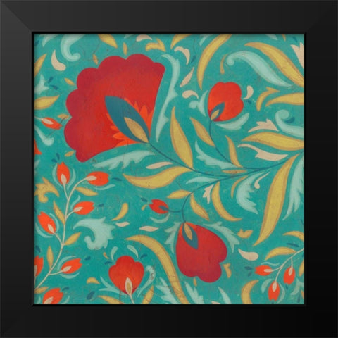 Vibrant Textile I Black Modern Wood Framed Art Print by Vess, June Erica