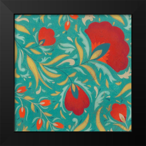Vibrant Textile II Black Modern Wood Framed Art Print by Vess, June Erica