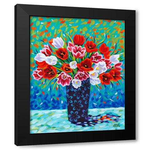 Bouquet Celebration I Black Modern Wood Framed Art Print by Vitaletti, Carolee