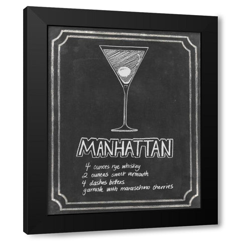 Chalkboard Cocktails II Black Modern Wood Framed Art Print by Popp, Grace