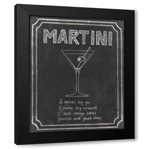 Chalkboard Cocktails III Black Modern Wood Framed Art Print with Double Matting by Popp, Grace